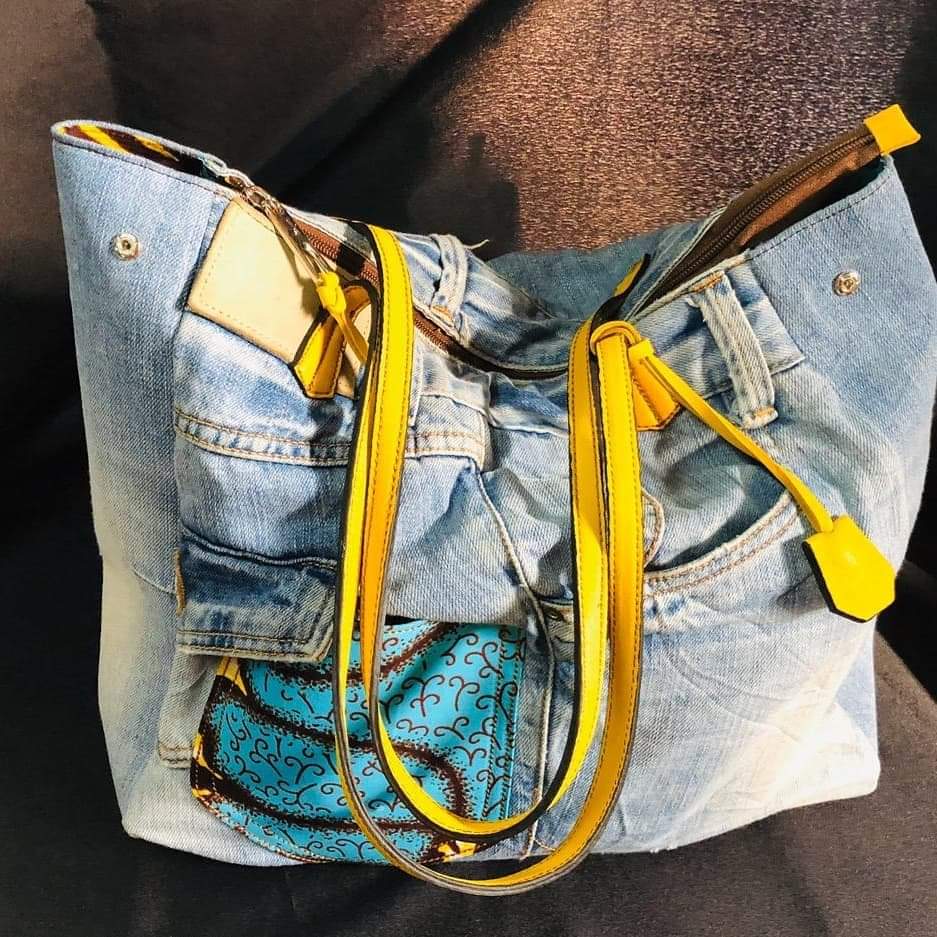 Sac à main jean au wax